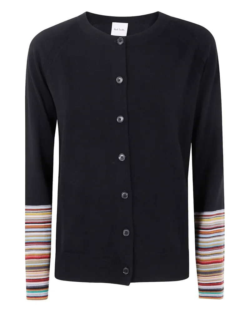 Paul Smith Cardigan mit gestreiften Bündchen - Schwarz Schwarz