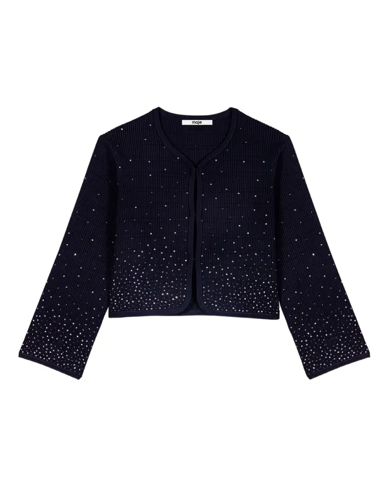 Maje Cropped-Cardigan mit Strass - Blau Blau