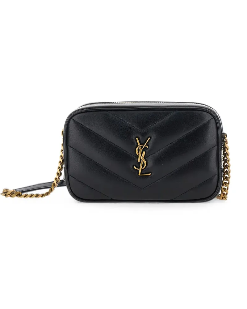 Saint Laurent Mini LouLou Kameratasche aus Lammleder - Schwarz Schwarz