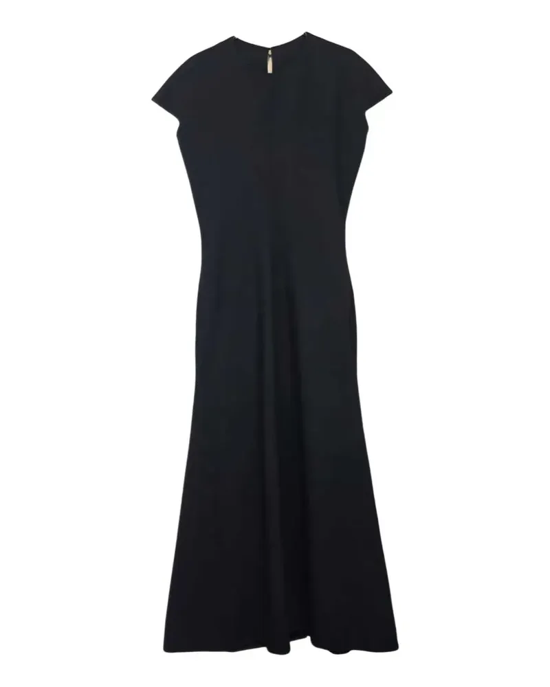 Jil Sander cap-sleeve wool maxi dress - Schwarz Schwarz