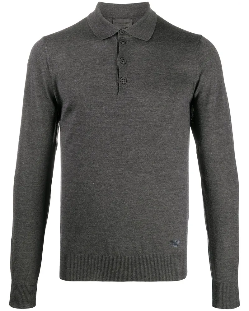 Emporio Armani Polo-Pullover aus Schurwolle - Grau Grau