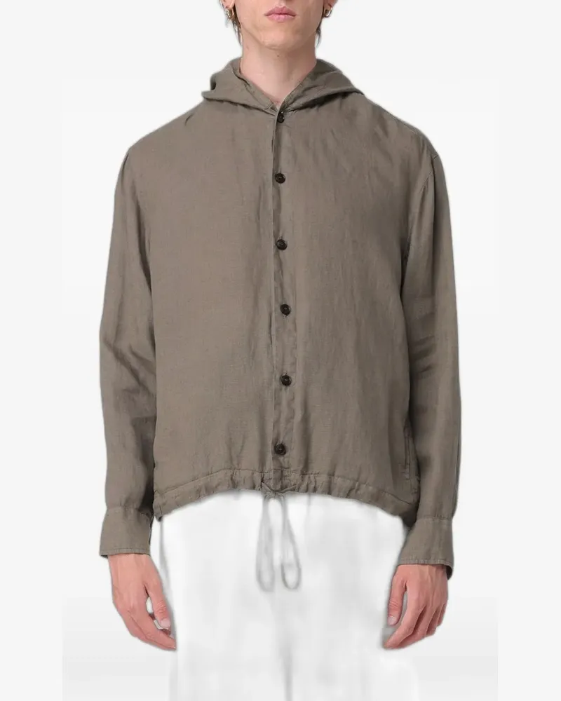 Emporio Armani drawstring-hem hoodie - Braun Braun