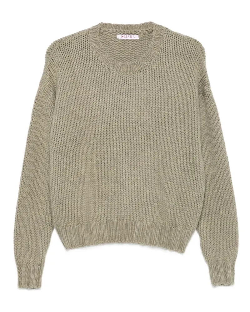 Liska Gerippter Strickpullover - Grün Grün