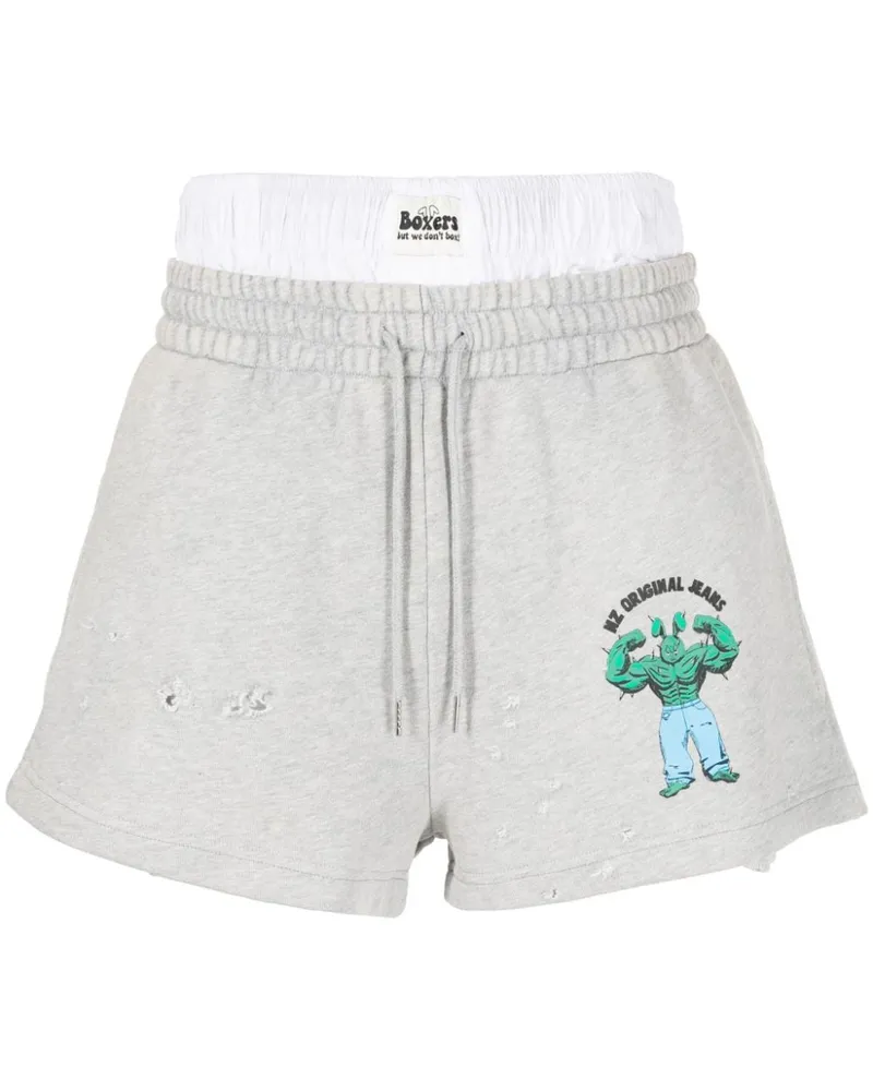 Natasha Zinko Joggingshorts mit Kordelzug - Grau Grau