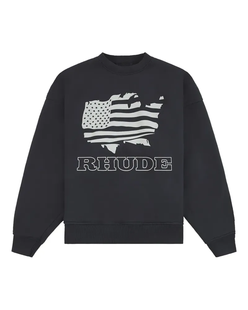 RHUDE Banner graphic-print sweatshirt - Schwarz Schwarz