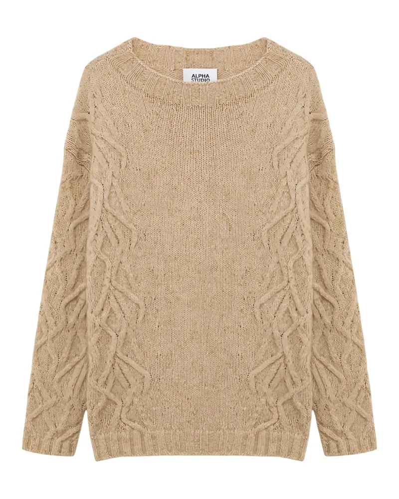 Alpha Studio Pullover mit tiefen Schultern - Nude Nude