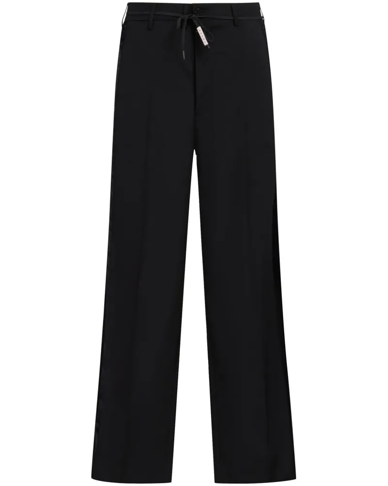 Marni Hose mit Satinstreifen - Schwarz Schwarz