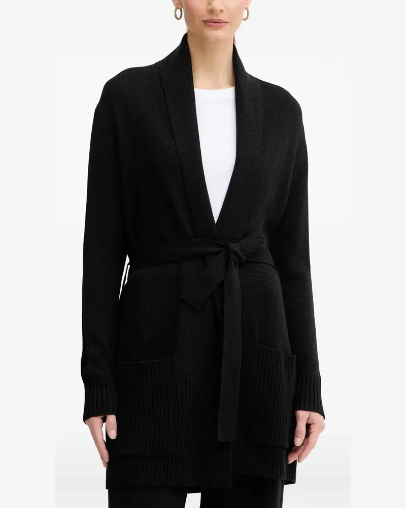 Armani Exchange tie-belt cardi coat - Schwarz Schwarz