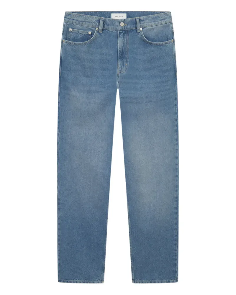 LES DEUX Ausgeblichene Tapered-Jeans - Blau Blau