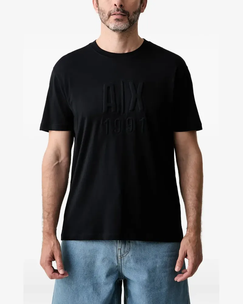 Armani Exchange logo-embossed cotton T-shirt - Blau Blau