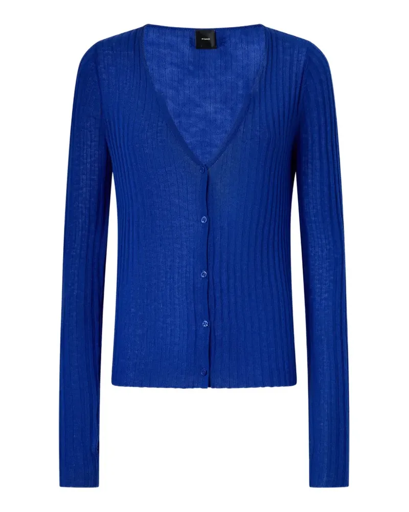 Pinko Gerippter Cardigan mit V-Ausschnitt - Blau Blau