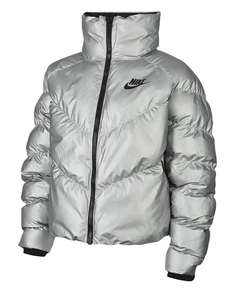 Nike Sportswear Synthetic Fill Shine Silver/Black Jacke - Silber Silber