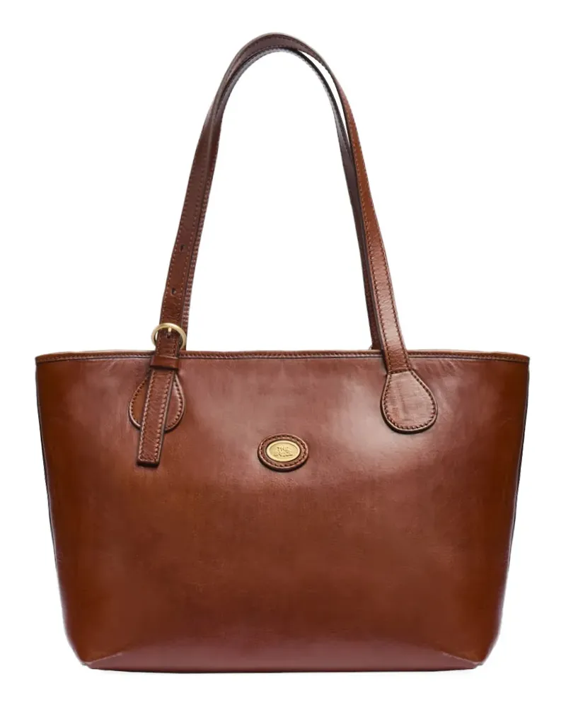 The Bridge logo-plaque leather tote bag - Braun Braun