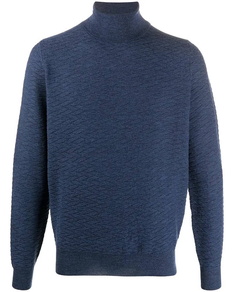 Canali Pullover mit gerippten Details - Blau Blau