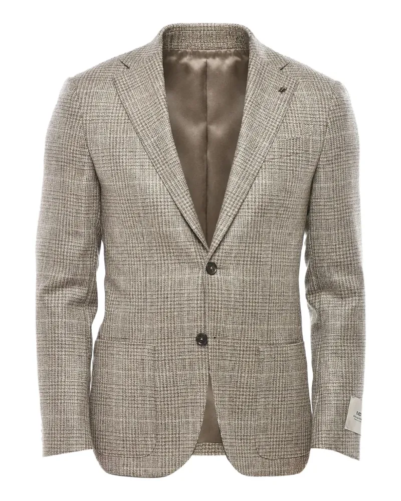 Corneliani check single-breasted blazer - Nude Nude