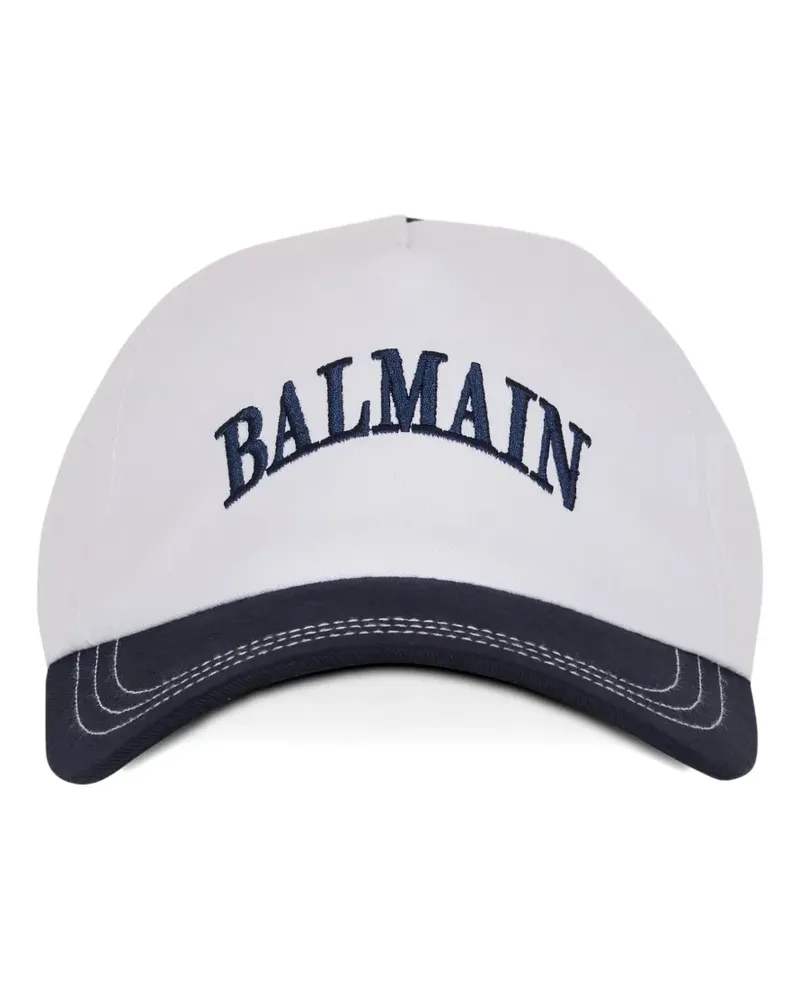 Balmain Baseballkappe mit Stickerei - Weiß Weiß
