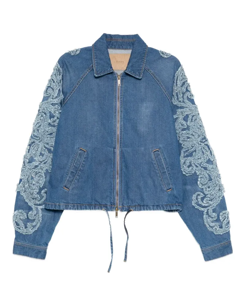 TAAKK Jeansjacke mit Fransenstickerei - Blau Blau