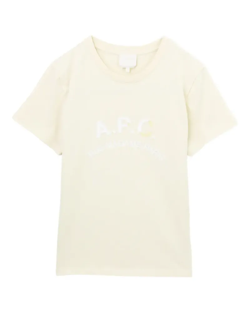 A.P.C. T-Shirt mit Logo-Stickerei - Gelb Gelb