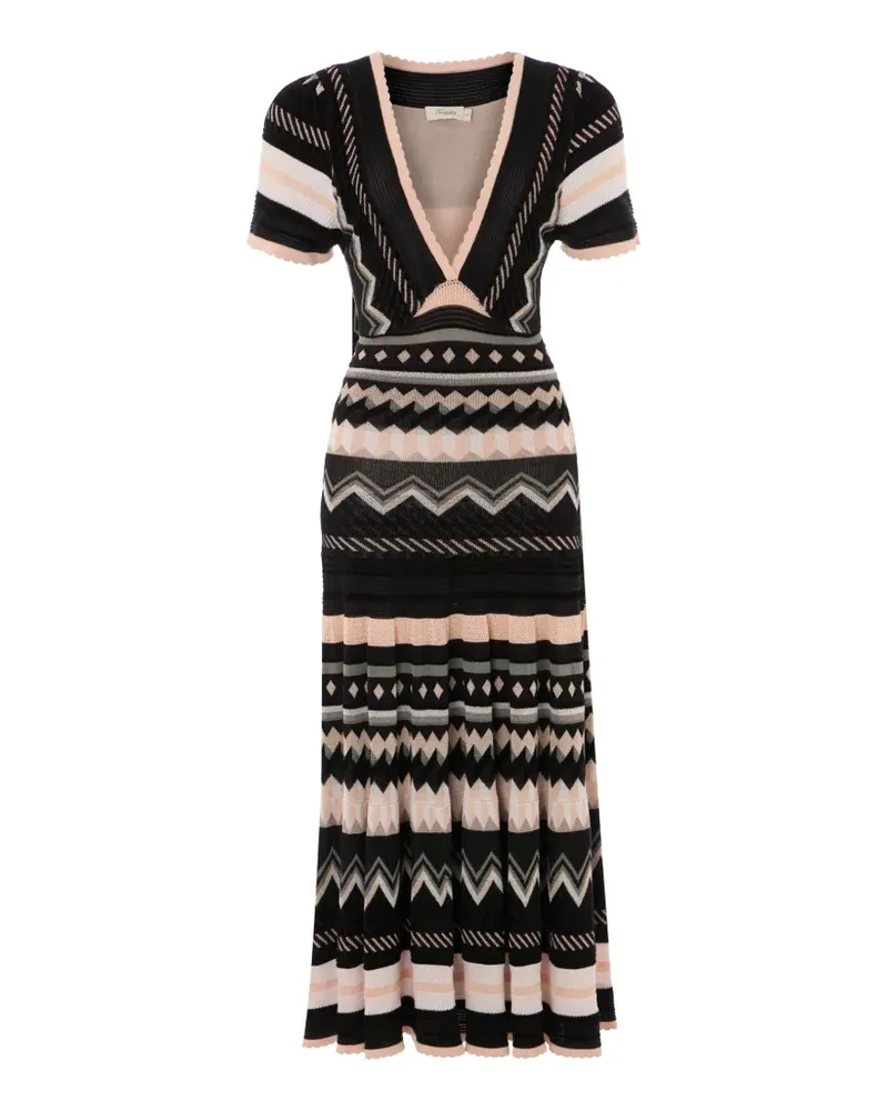 Temperley London Meryl V-neck midi dress - Schwarz Schwarz