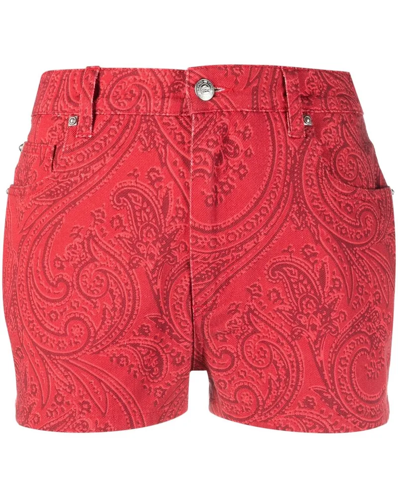 Etro Shorts mit Paisley-Print - Rot Rot