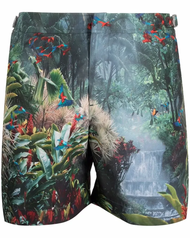 Orlebar Brown Badeshorts mit tropischem Print - Grün Grün