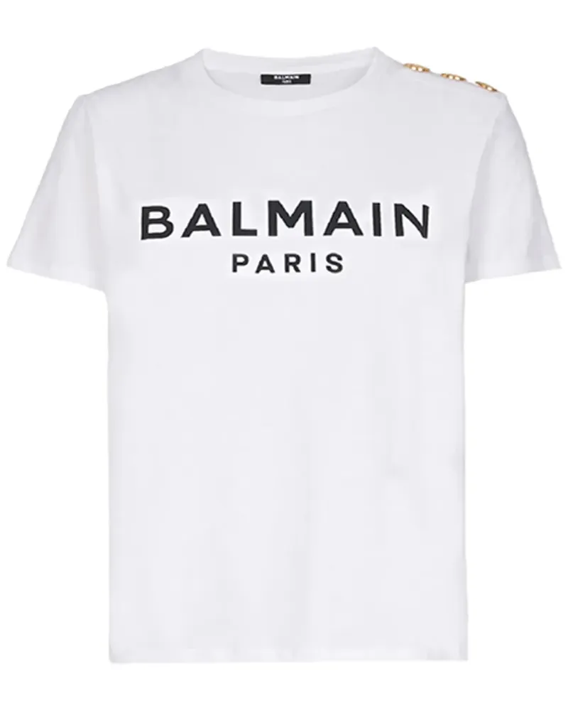 Balmain T-Shirt mit Logo-Print - Weiß Weiß