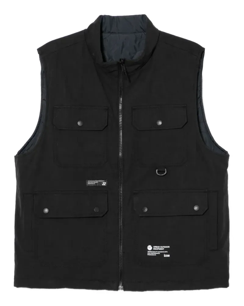 Izzue Weste mit Logo-Patch - Schwarz Schwarz
