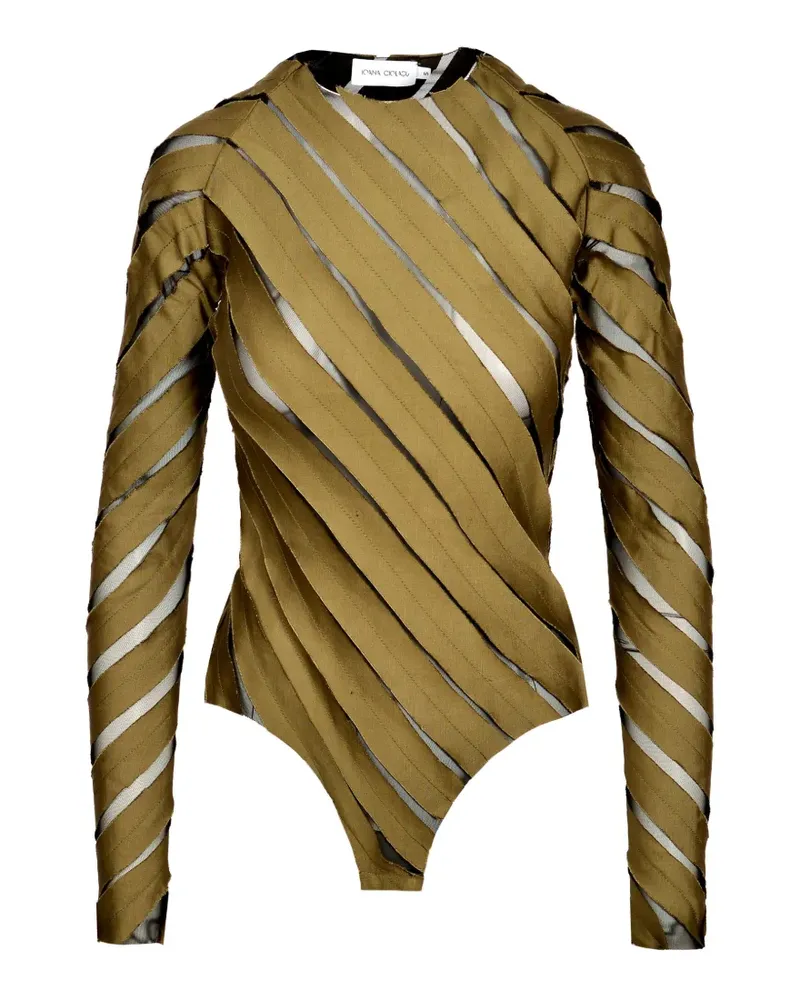 Ioana Ciolacu spiral bodysuit - Grün Grün