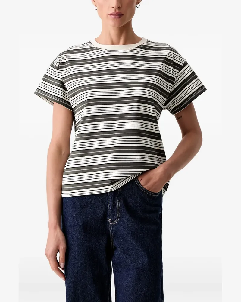 Rag & Bone Gestreiftes T-Shirt - Grün Grün