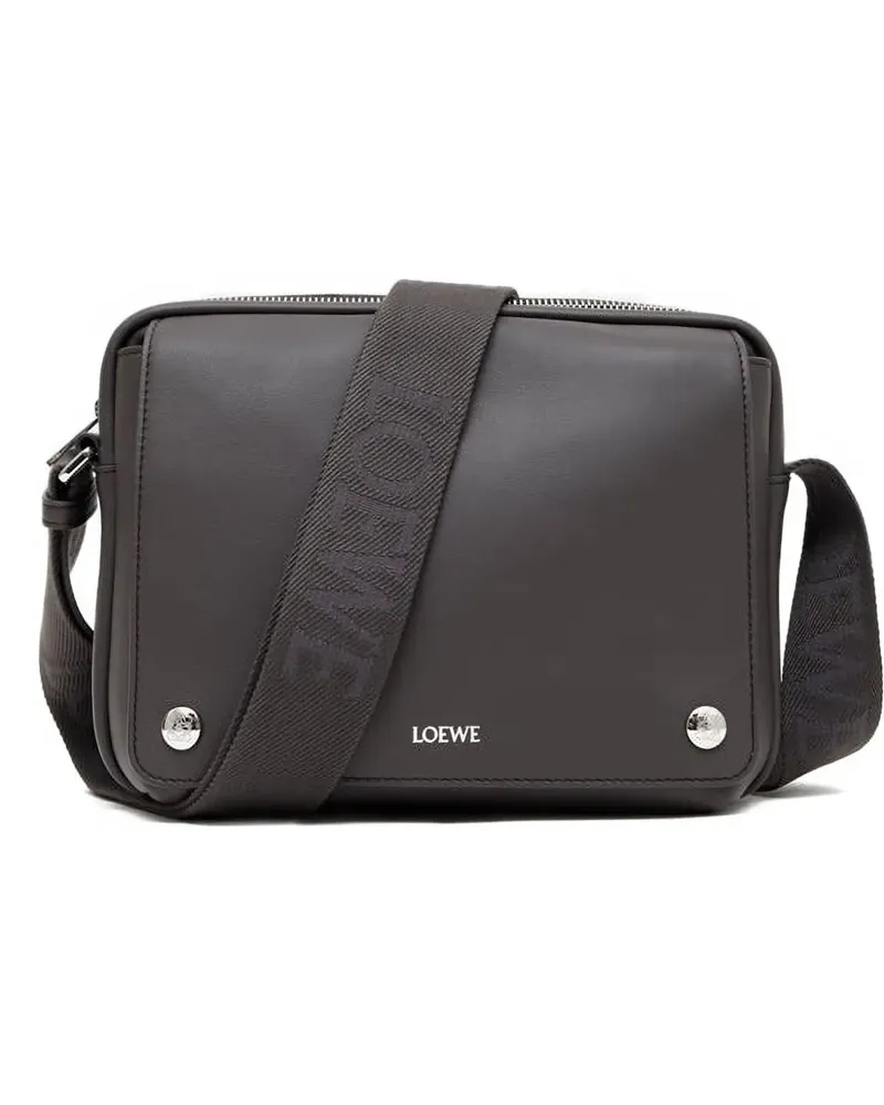 Loewe Schultertasche mit Logo-Schild - Grau Grau