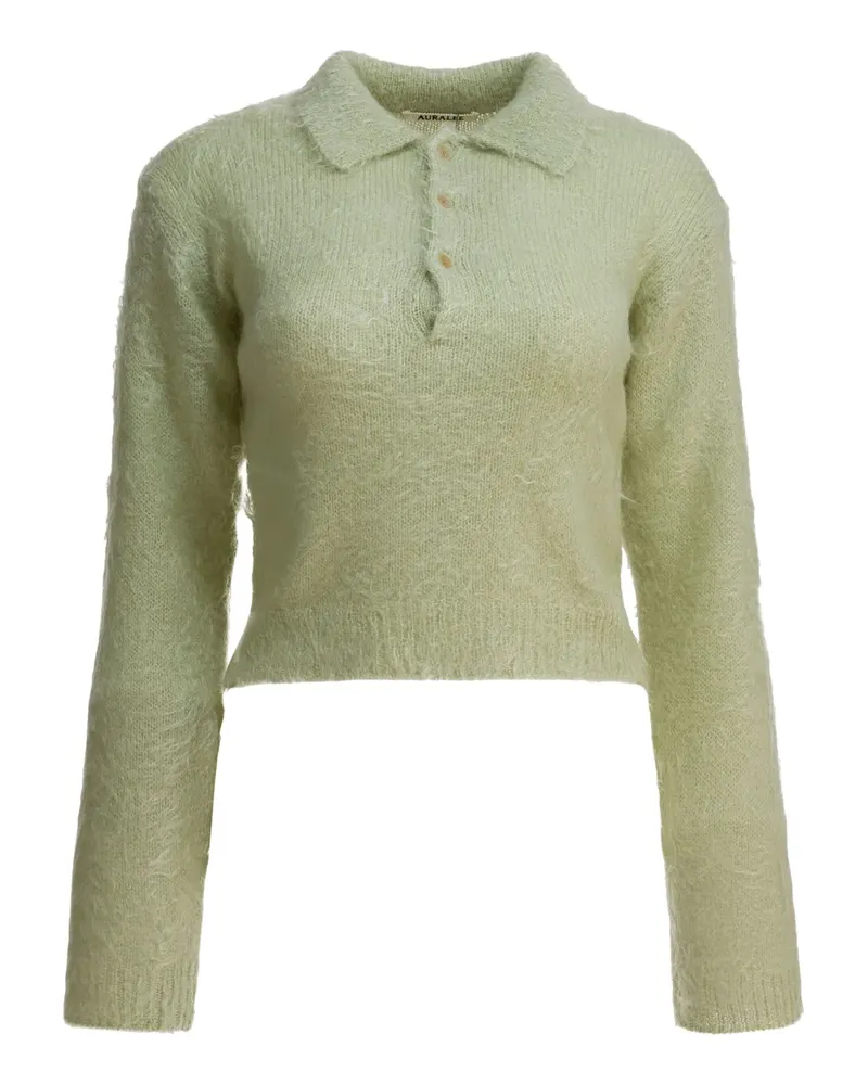 AURALEE Pullover aus gebürsteter Wolle - Grün Grün