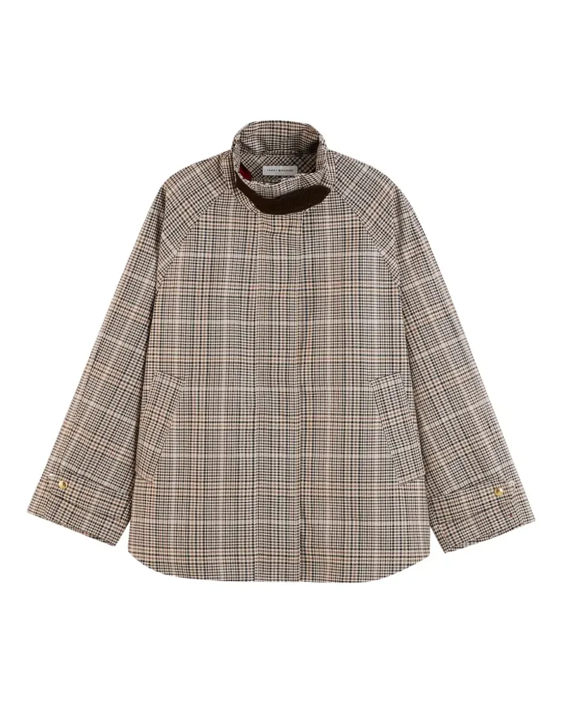 Tommy Hilfiger Karierte Jacke mit Sturmklappe - Nude Nude