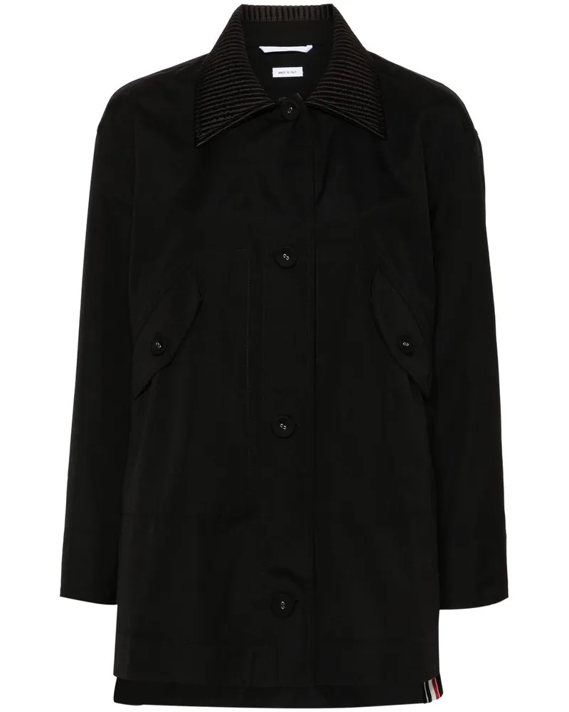 Thom Browne Einreihiger Mantel - Schwarz Schwarz