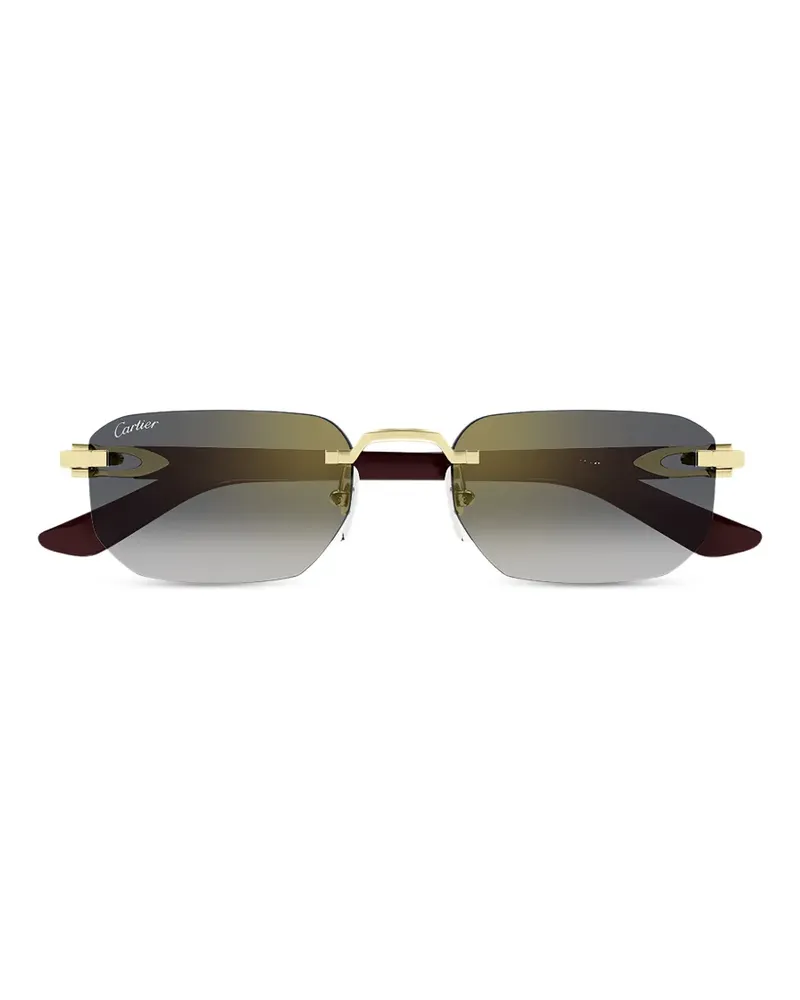 Cartier Rimless rectangle-frames sunglasses - Gold Gold