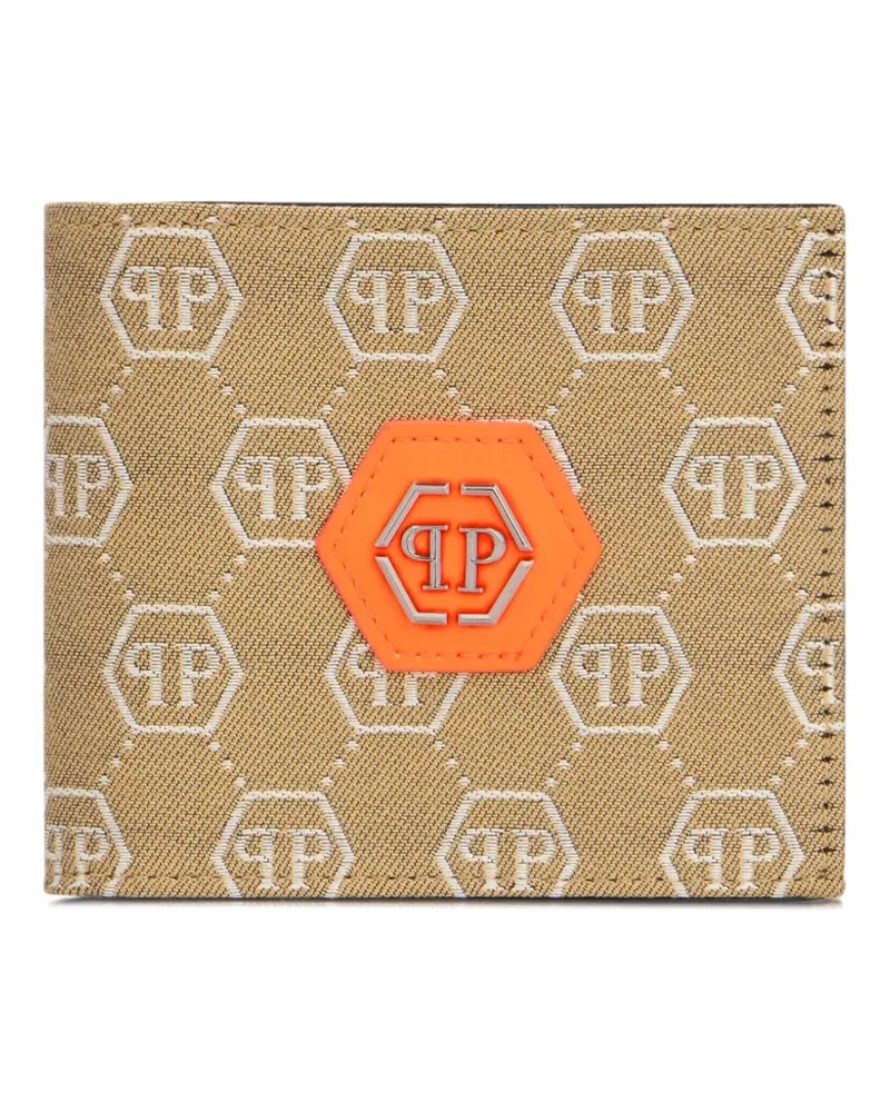 Philipp Plein monogram jacquard wallet - Nude Nude
