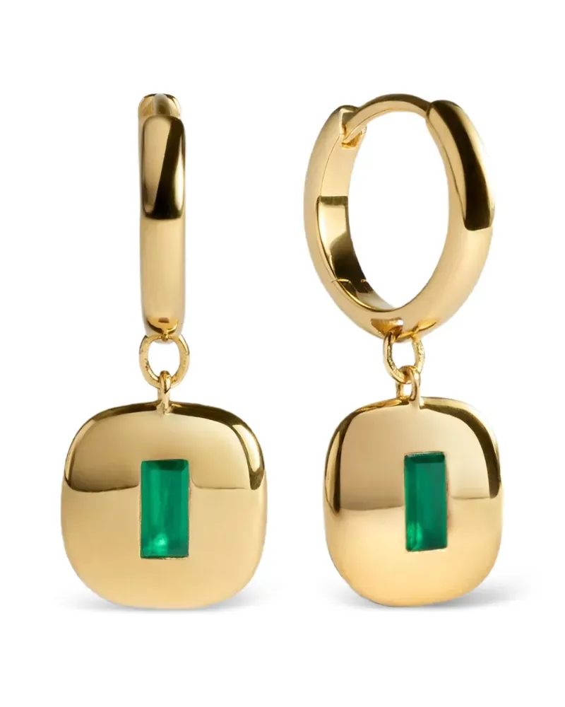 Monica Vinader Gemdrop Creolen mit Onyx - Gold Gold