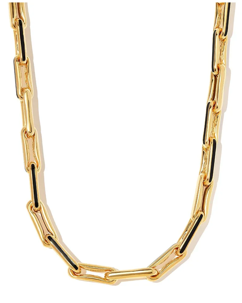 Lauren Rubinski 14kt Gelbgoldhalskette im Design-Mix Gold