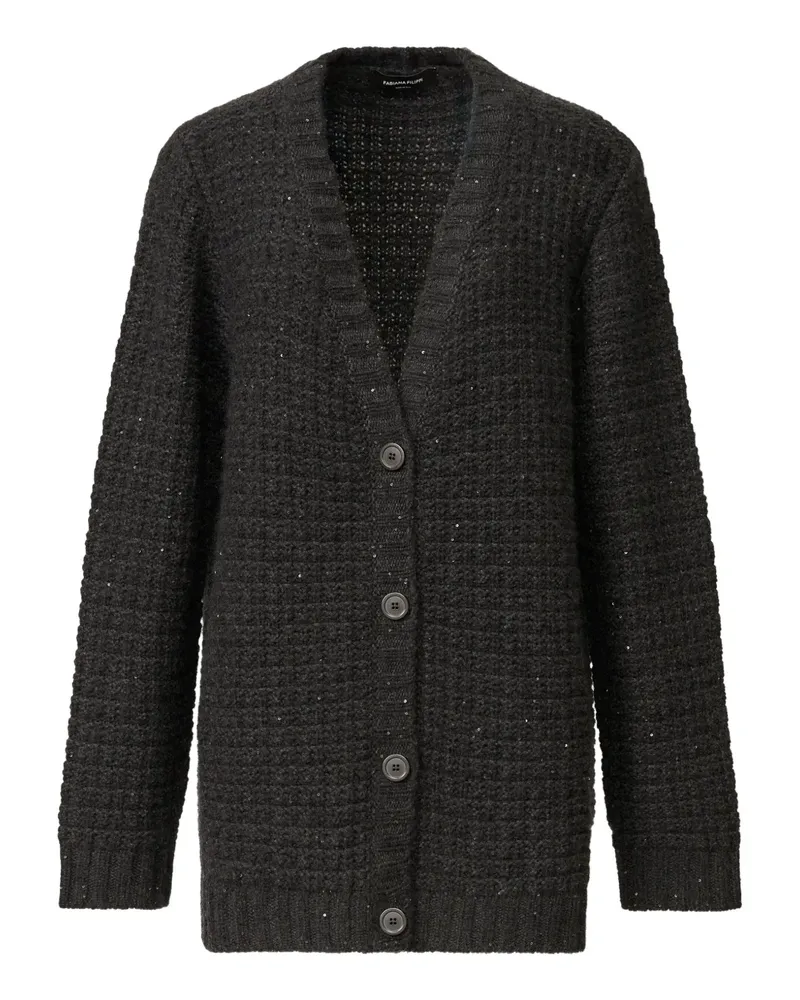 Fabiana Filippi sequin-embellished waffle-knit cardigan - Grau Grau