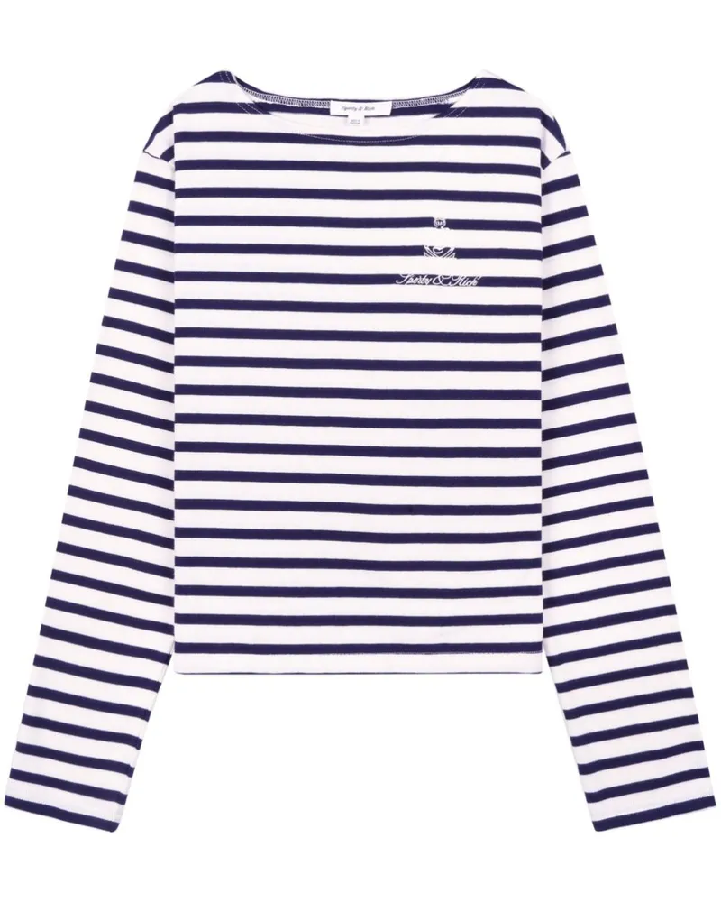 SPORTY & RICH Vendome Ringer T-Shirt - Blau Blau