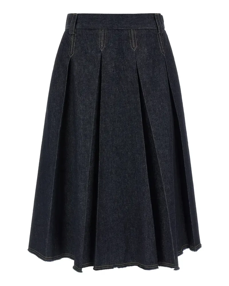 TELA Charlotte pleated denim midi skirt - Blau Blau