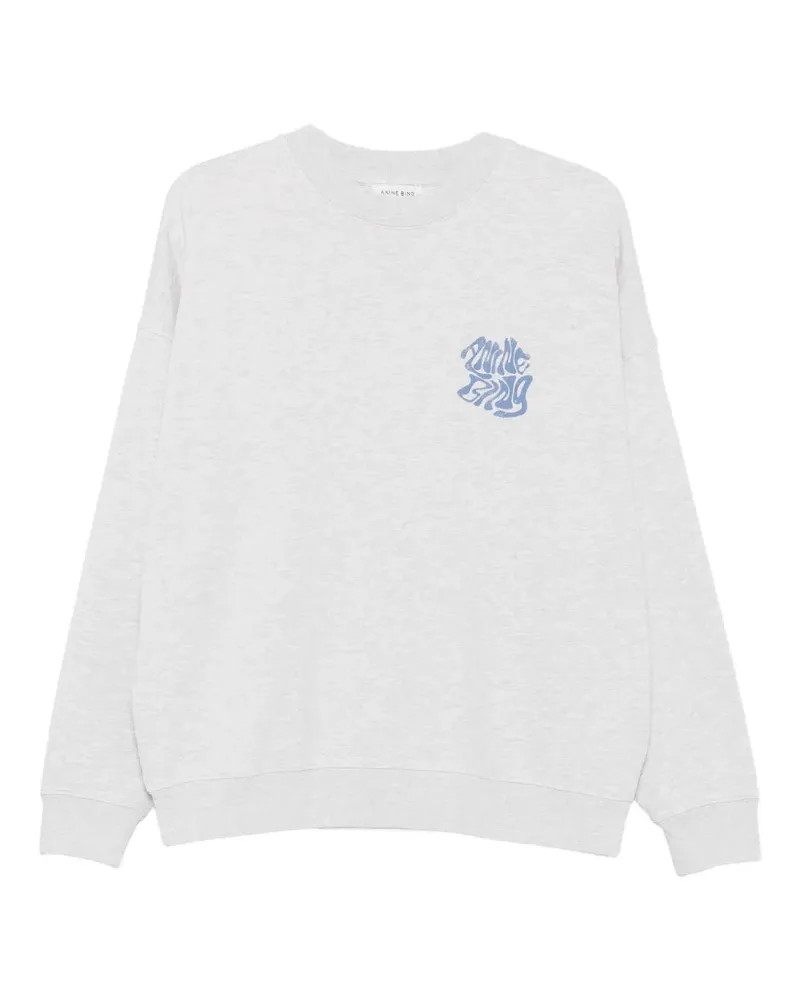 Anine Bing Miles logo-print crew-neck cotton sweatshirt - Grau Grau