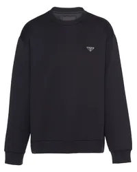 Prada Sweatshirt mit Triangel-Logo Schwarz