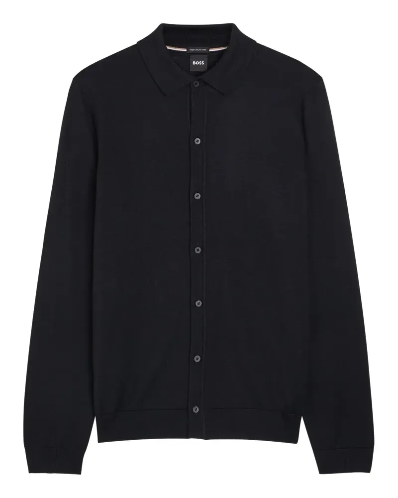 HUGO BOSS Helbert buttoned knitted shirt - Schwarz Schwarz