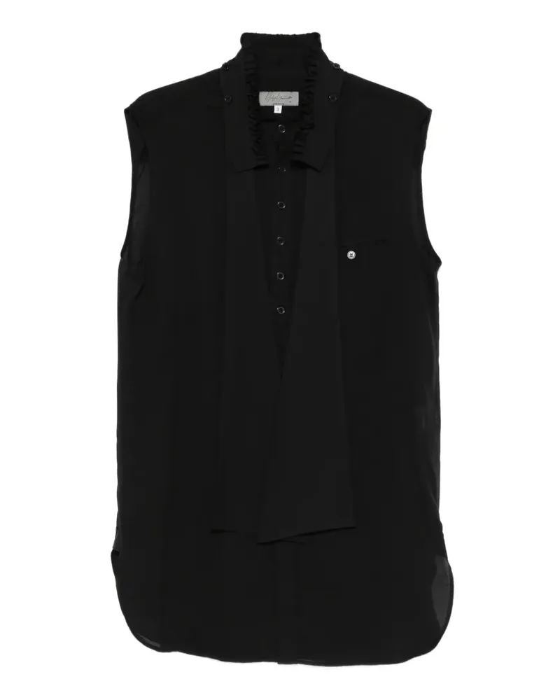 Yohji Yamamoto ruffled-collar shirt - Schwarz Schwarz