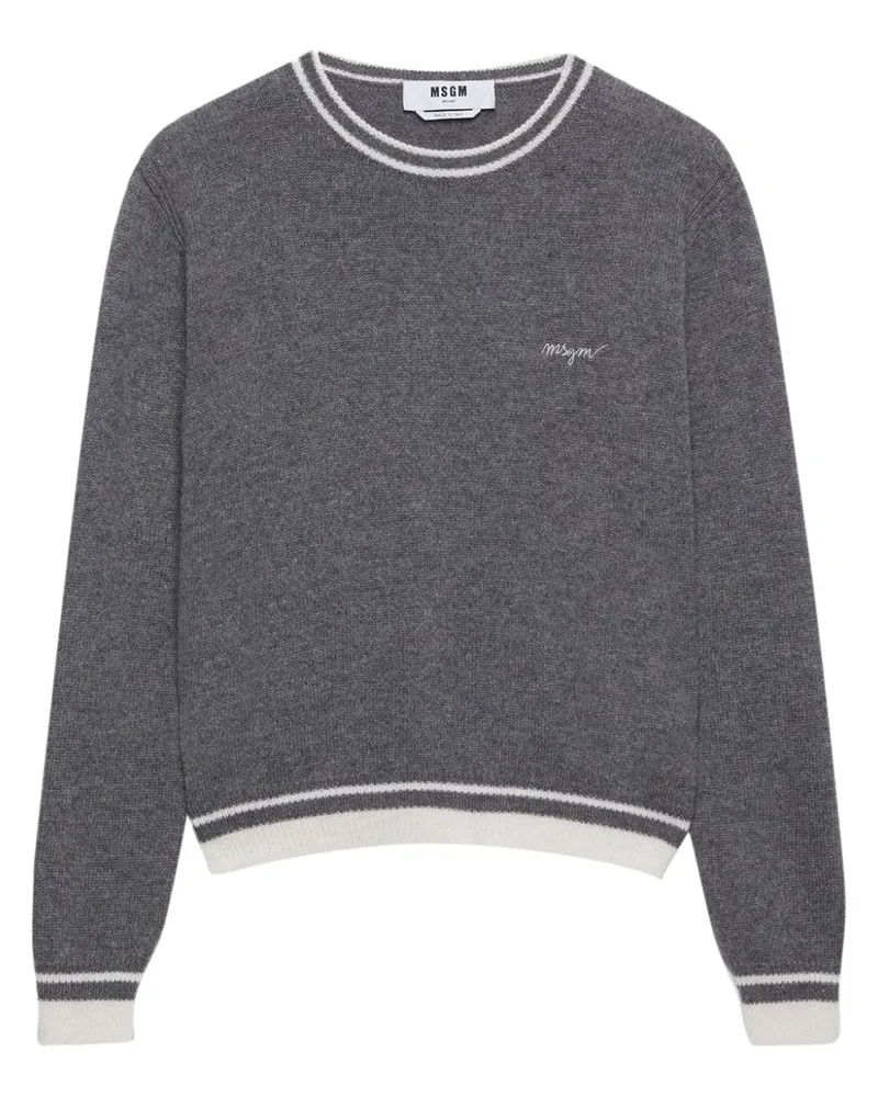 MSGM Sweatshirt mit Logo-Stickerei - Grau Grau