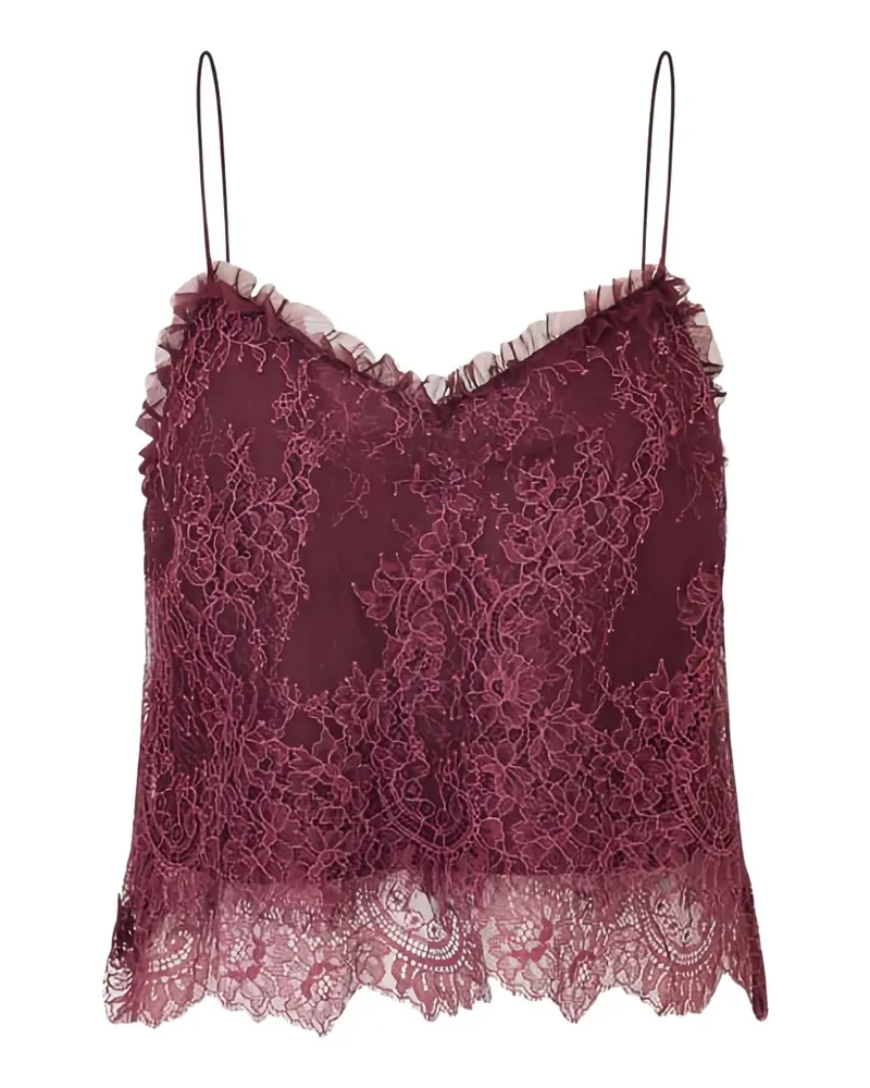 LoveShackFancy Ferni lace tank top - Rot Rot