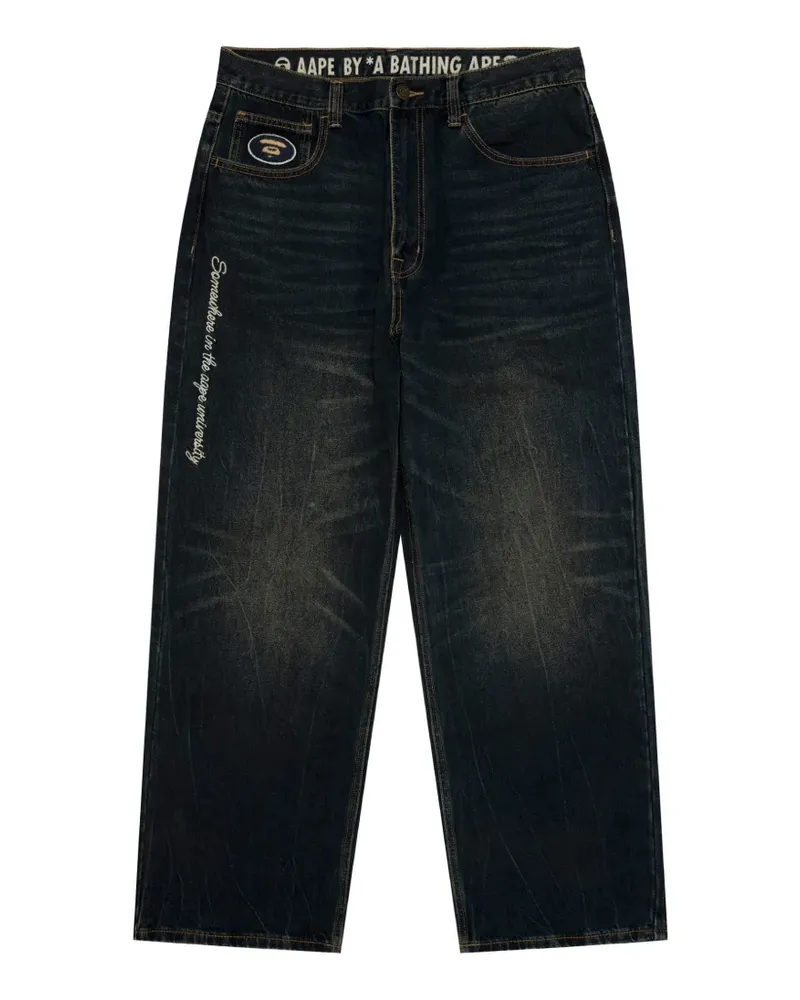BAPE Jeans mit Tragefalten - Blau Blau
