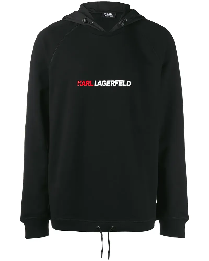 Karl Lagerfeld Kapuzenjacke mit Logo-Streifen - Schwarz Schwarz
