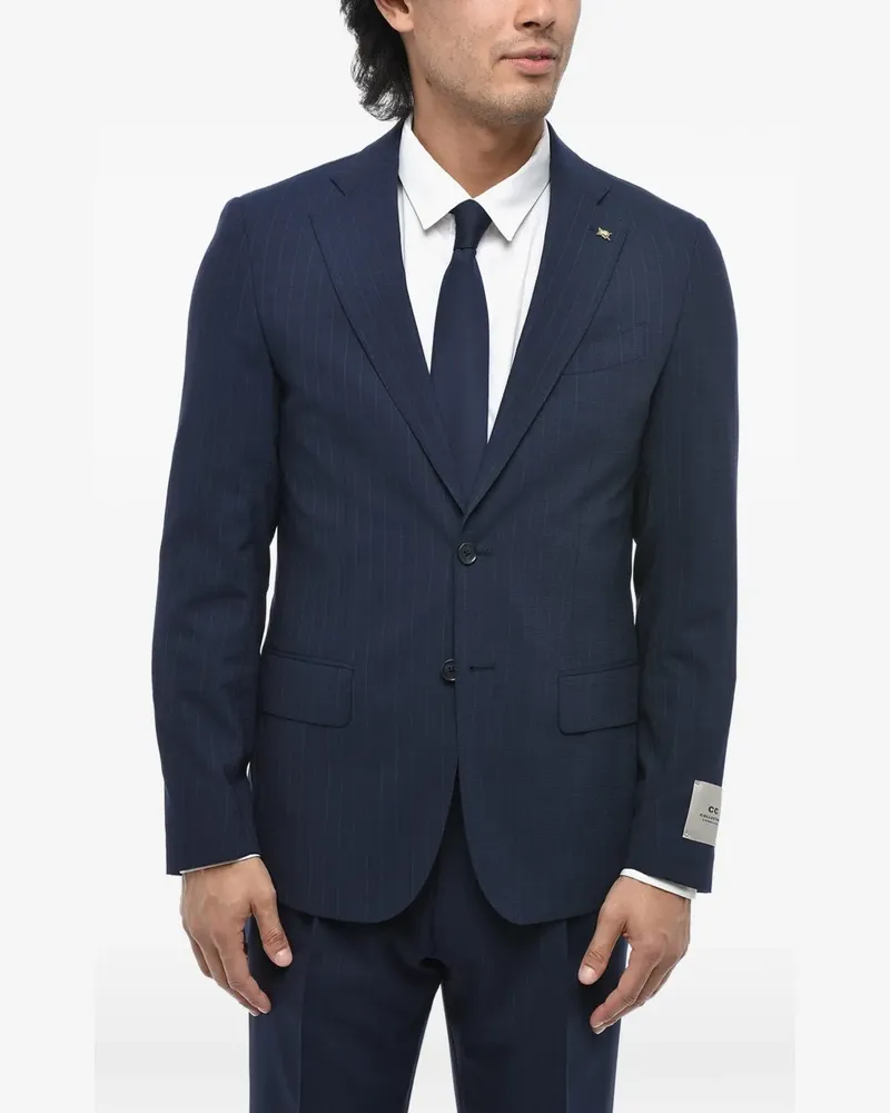 Corneliani Einrehiger Anzug mit Nadelstreifen - Blau Blau