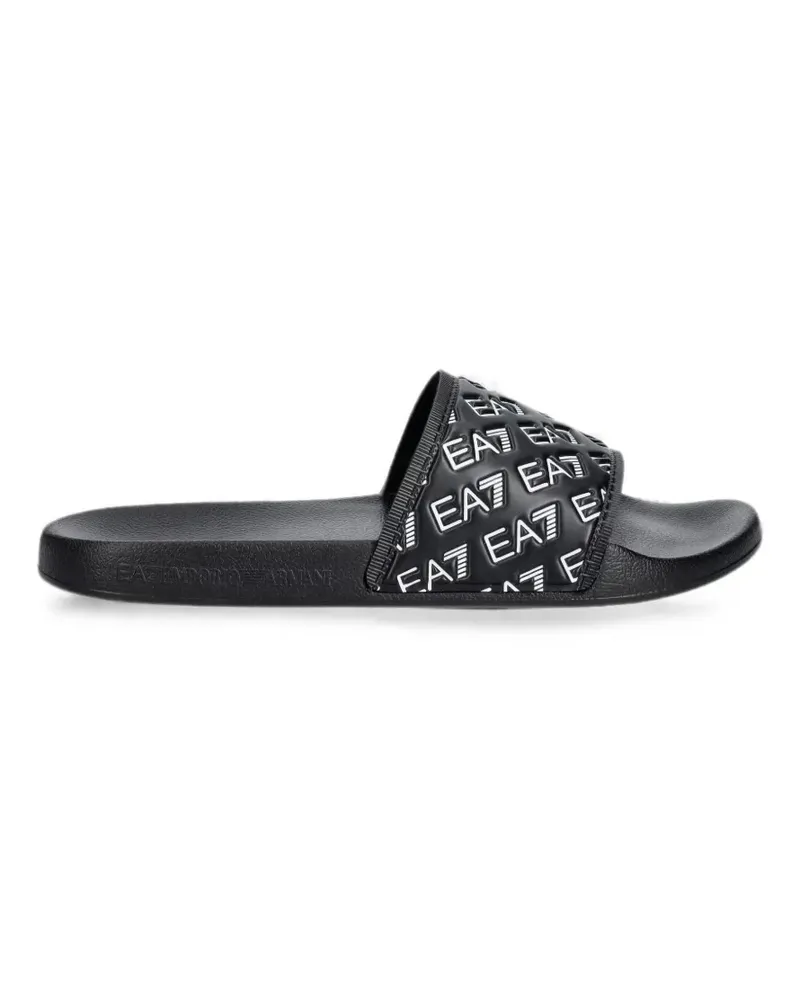 EA7 logo-detail slides - Schwarz Schwarz